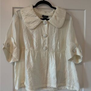 Lisa International Shimmering Cream Blouse